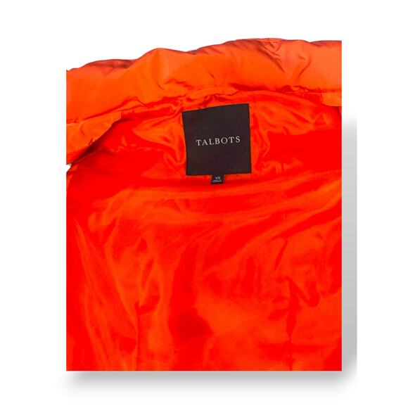 Talbots Orange Down Puffer Vest XS Ruffle Zip - Picture 5 of 5